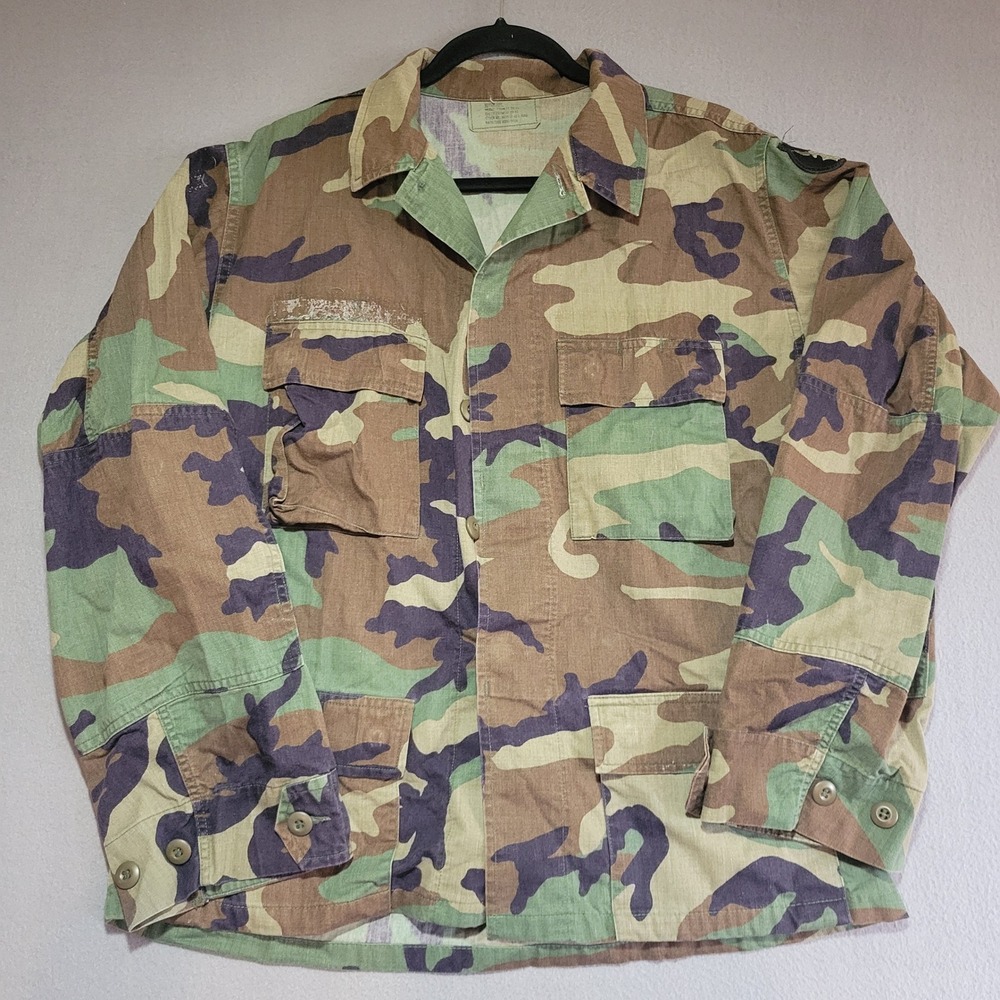 Camouflage Combat Coat Medium Long US Army Terry Manufacturing Woodland Jacket